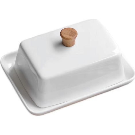 Beurrier en céramique avec couvercle hermétique, idéal pour l'organisation de la cuisine, café, réfrigérateur, pâtisserie et usage domestique. Grand format. (1/5)