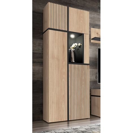 Vitre haute "Cross" - Beige - L 70 x H 195 x P 40 cm - Livraison gratuite (1/5)