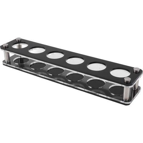 Présentoir à bouteilles de vin en acrylique résistant aux chocs, porte-bouteilles décoratif pour bar à domicile, 1 x 6, porte-gobelets combiné pour 6 emplacements (1/5)