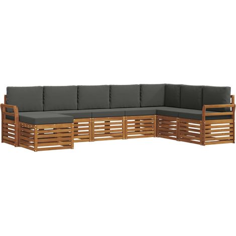 Conjunto de sofás de exterior 8 uds. Natural y Antracita vidaXL (1/5)