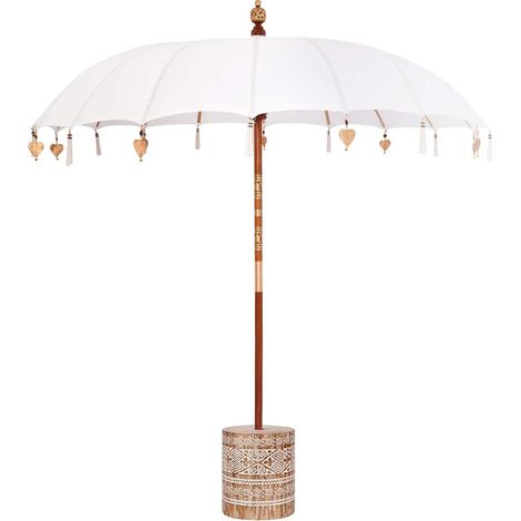 Maison Exclusive - Ombrello balinese con base Crema 215 x 215 x 260 cm (1/5)