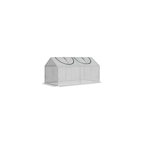 Gewächshaus aus Polyethylen mit Fenster, Tomatengewächshaus, Frühbeetkasten, 120 x 60 x 60 cm, weiß (1/5)
