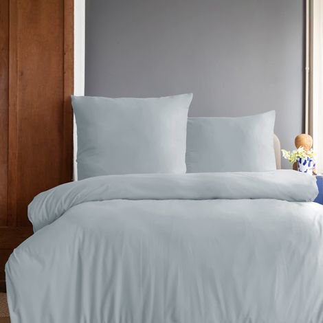 Housse de Couette 3 pièces Super Douce 200x200 cm + 2 taies d'oreiller 80x80 cm, 100% Microfibre brossée, Gris (1/5)