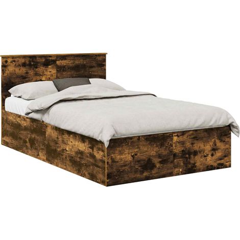 Bettrahmen Geräucherte Eiche 120 x 190 cm Holzwerkstoff vidaXL