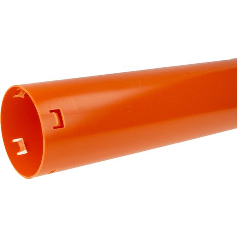 tecuro Abschlussrohr Ø 50 mm x 1,00 m, für Bodenablaufrohr / Drainagerohr , mit Klicksystem, PVC-U rot für Rohr