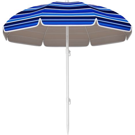 Ombrellone da spiaggia Ø 1,8 m, grande, inclinabile, pieghevole, con protezione solare UPF50+, leggero, multicolore, con borsa per il trasporto.