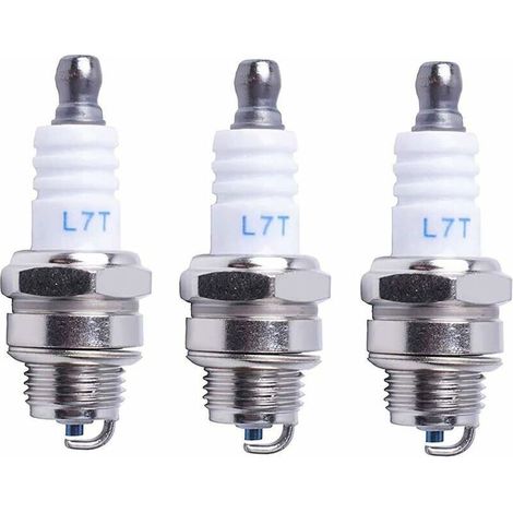 [NEVER USED] L7T Spark Plug for Chainsaw, Lawn Mower, Small Engine Accessory Parts Compatible with STIHL, Husqvarna, NGK BPMR7A 4626, Equivalent to RCJ6Y, Champion, Bosch WSR6F, Pack of 3