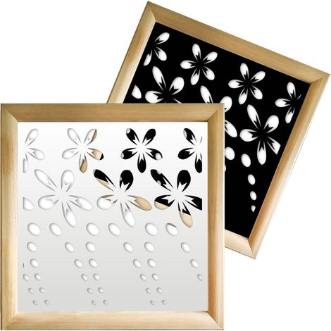SPRING - Modules décoratifs en bois et PVC - Couleur : noir - Dimension : 98x98 cm