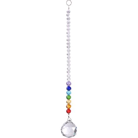 Boule Cristal - Suspension Décorative à Perles Colorées - Pour Fenêtre Bureau Jardin Voiture - 9,1 Pouces - Boule de 30 mm - 1 Pièce (1/5)
