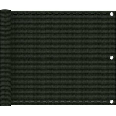Paravent de balcon vert foncé, 75 x 400 cm, PEHD (1/5)