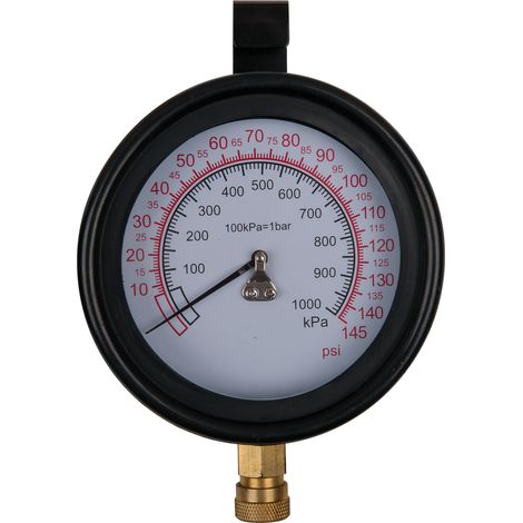 KS Tools Manometer Ø 100,0 mm, 0 - 10 bar mit 1/4 Schnellkupplung