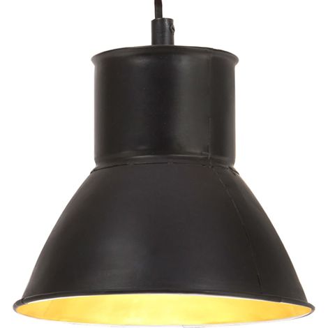 Lampe suspendue Lustre Suspension 25 W Noir Rond 17 cm E27 43026 (1/5)