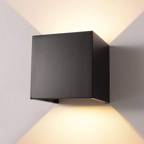 LED-Wandleuchte, 10 W, 100–277 V, 3000 K, einstellbares warmweißes Licht, wasserdichte Aluminium-Außenleuchte – Schwarz – 10 W, für den Außenbereich