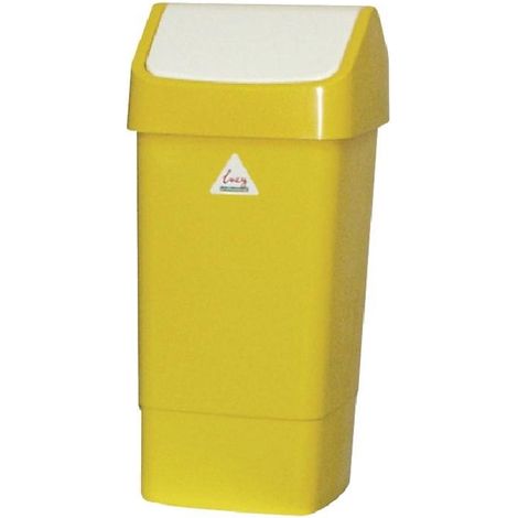 Poubelle jaune à couvercle battant 50 litres - SIR