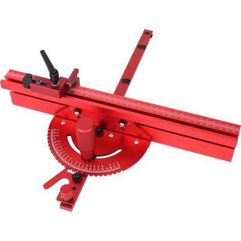 Guide de Coupe pour Scie Circulaire et Défonceuse en Aluminium, Ensemble Poussoir Rail Butée Limiteur Réglable pour Travaux de Menuiserie Précis (1/5)