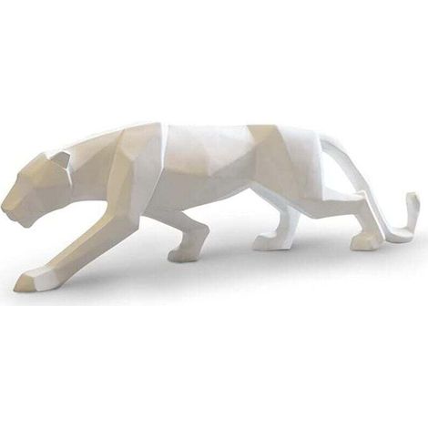Panthère Sculpture Moderne Léopard Statue Géométrique Animaux Résine Ornements Decoration Salon pour Maison Chambre Bibliothèque (1/4)