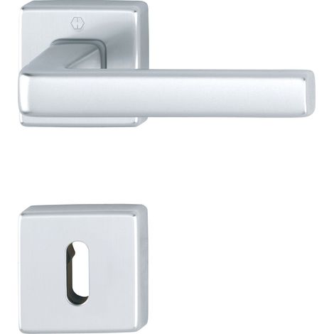 HOPPE Drückergarnitur DUBLIN Rosette eckig BB, Aluminium silber eloxiert