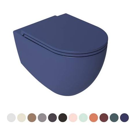 Vaso sospeso Rimless in ceramica serie Infinity. Kit fissaggi nascosti SmartFixPlus incluso. Sedile WC non incluso (ns. codice Y182-NF902) Collezione esclusiva disponibile in 13 finiture.(DianFlex) Mi