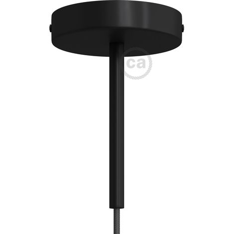 creative cables Kit rosone cilindrico in Metallo con serracavo da 15 cm - Nero