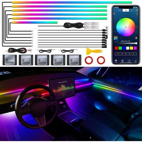 Auto Innenraum LED Ambient Licht mit App-Steuerung, RGB Dreamcolor Musik-Sync (1/5)