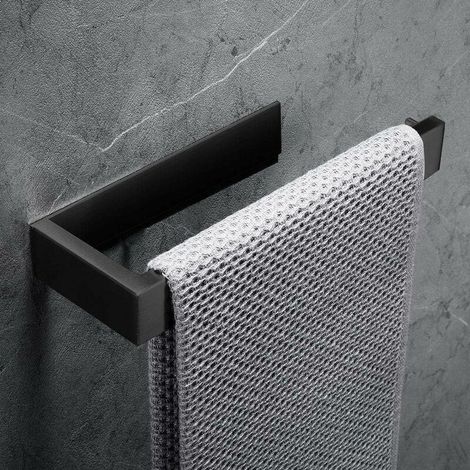 royaluxe- Anneau porte-serviettes Porte-serviettes, 304 Acier inoxydable support de serviettes Accessoirs WC Salles de Bains (sans perçage, noir) (1/5)