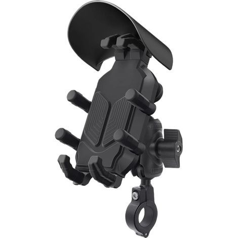 Porte Telephone Velo Support De Téléphone Portable Pour Guidon De Moto, Pare-soleil, Anti-vibration, Pour Vélo Électrique, Navigation, Antivol Réglable Porte pour Guidons de Bicyclette(Handlebar) (1/5)