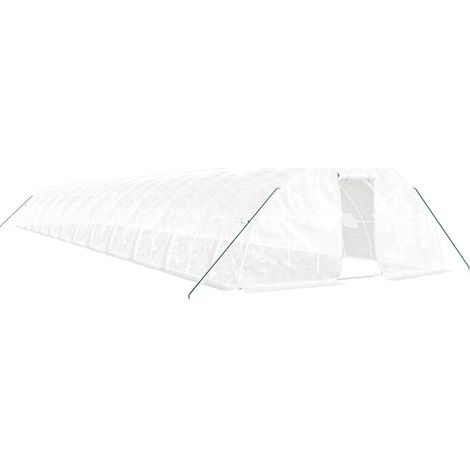 Maison Exclusive - Serra con Telaio in Acciaio Bianco 120 m² 24x5x2,3 m (1/5)