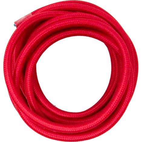 Electraline 70244, Matassa di Cavo Tessile Rotondo H03VV-F 2x0.75, 3 m, Rosso