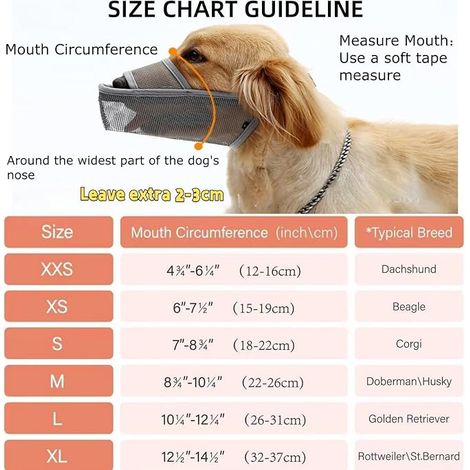 Muselière en maille souple pour chiens de petite, moyenne et grande taille, pour attraper les morsures, lécher et mâcher, permet de haleter et de boire (1/2)