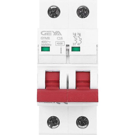 GYM8 Miniatur-Leistungsschalter, 2-polig, kleiner Luftschalter, Schutzschaltung, 400 V AC, 50/60 Hz