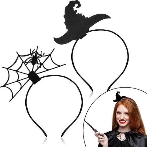 Lot de 2 bandeau Halloween araignée sorcière Cosplay Costume bandeau Halloween cheveux accessoires fête déguisement