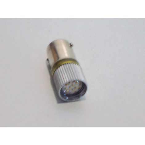 Lampe tube multiled 8 chips 10x25mm jaune 12v ca/cc BA9S corps metal ABI JB1622J