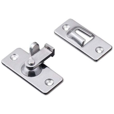 Loquet de serrure de porte à 90 degrés, loquet de verrouillage à angle de sécurité en acier inoxydable pour porte coulissante/poussoir (1/4)