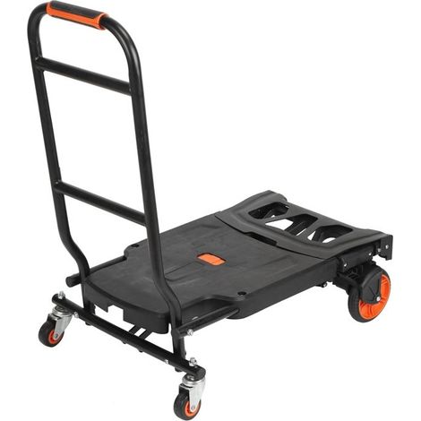 Tbest Remorque à main Diable Pliable à Plat, Chariot Multifonction 2 en 1, Chariot Portable avec Bouton de piscine ustensiles (1/5)