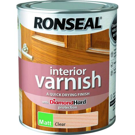 Ronseal 36877 Interior Varnish Quick Dry Matt Clear 750ml RSLIVMCL750