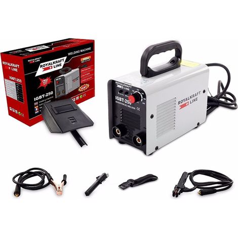 TrAdE Shop Traesio - Saldatrice A Elettrodo Elettrica Inverter Igbt Saldatura 250a Fabbro Cavo 2mt - (1/5)