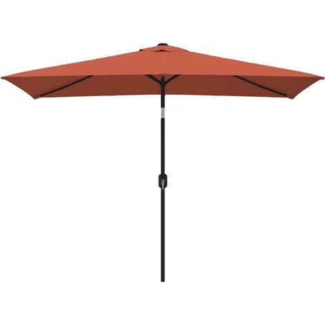 Parasol d'extérieur avec mât en métal 300 x 200 cm terre cuite - Ombrelle jardin terrasse balcon extérieur résistant (1/5)