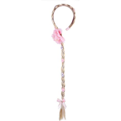 Perruque tressée rose (1 pièce) - Accessoire pour cheveux compatible avec les enfants - Bandeau créatif (1/5)