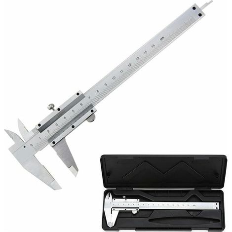Caliper, 150mm / 0.02mm Analog Vernier Caliper in Stainless Steel, High Precision Micrometer Tool with Depth Measurement, Professional Indoor and Outdoor Use (1/5)