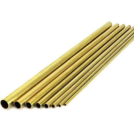 Copper tube, 2mm 3mm 4mm 5mm 6mm 7mm 8mm 10mm wall thickness 0.5mm length 300mm round seamless pipe, 8pcs (1/5)