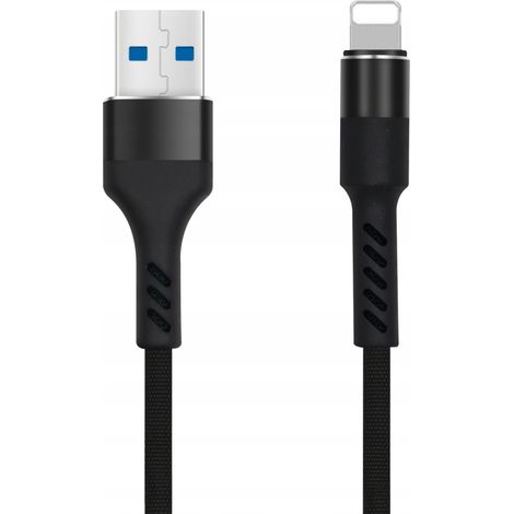 Cavo USB-Lightning Maxlife MXUC-01 da 1,0 m, 2A, in nylon nero. (1/5)