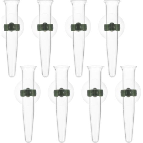 8 Soliflores avec Ventouse 11 cm: Tubes à Fleurs en Plastique Transparent Vases Muraux pour Fleurs Coupées Boutures Orchidées Arrangements Floraux et Décoration de Fenêtre (1/5)
