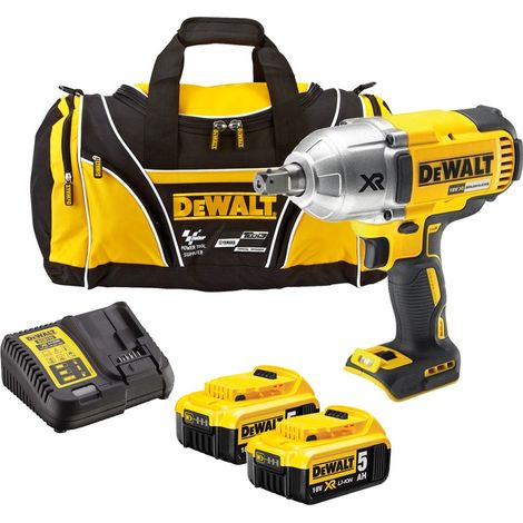 Dewalt DCF899P2 XR 18v High Torque Impact Wrench 1/2"" 2 x 5.0ah Batt Charger Bag
