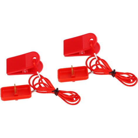 Lot de 2 interrupteurs de sécurité pour tapis de course, insert rectangulaire en ABS et laiton, verrou de sécurité pour tapis de course Yijian AD Gym