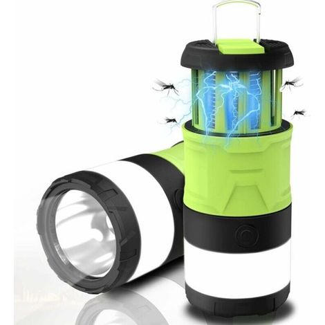 Lampe de camping LED lanterne de camping pliable anti-insectes - lampe de protection contre les moustiques batterie rechargeable multi lampe de poche IPX4 lampe de tente portable étanche extérieure av