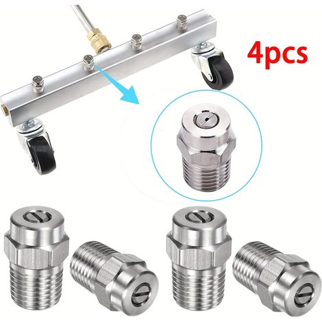 Kit de remplacement de buses de nettoyage de surface en 4 pièces avec pistolet de pulvérisation fileté 1/4 pouce (orifice de 1,2 mm) (1/5)