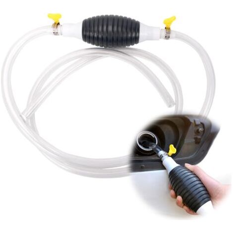 Pompe a Petrole – 2m Pompe a Eau Manuelle, Diesel, Huile & Eau, Portable avec 2 Colliers Métal & Airbag, Démarrage Rapide pour Voiture, Aquarium & Atelier