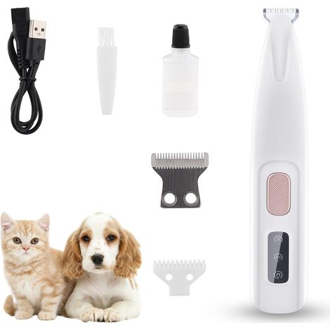 pour Chien et Chat Sans Fil avec Lumière LED, Étanche IPX5 pour Pattes, Yeux, Oreilles, Visage et Corps