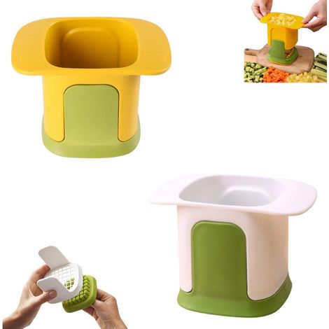 2 pièces - Trancheuse à oignons - Jaune - Blanc - Trancheuse à oignons, pommes de terre et frites - Trancheuse à légumes multifonction - Trancheuse à oignons - Tapis antidérapant - Ustensile de cuisin (1/5)