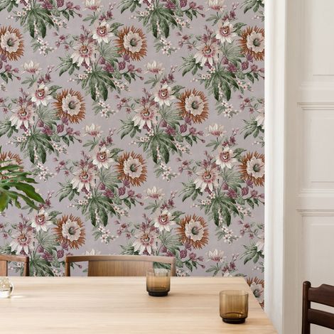 Papier peint intissé Fleuri Elégance 1005 x 52cm Parme (1/5)